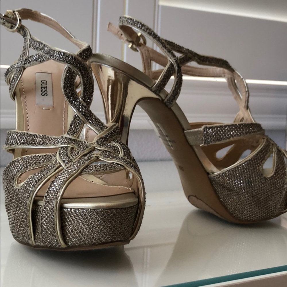Open toe high stiletto heels by guess